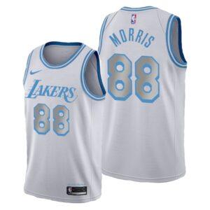גופיית משחק NBA לוס אנג'לס לייקרס לבנה - מרקיף מוריס 20/21