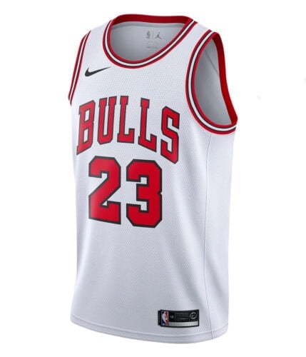 גופיית משחק שיקגו בולס מייקל ג'ורדן לבנה