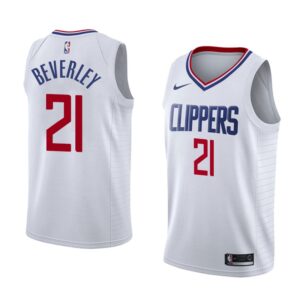 גופיית משחק NBA לוס אנג'לס קליפרס לבנה - פטריק בוורלי 20/21