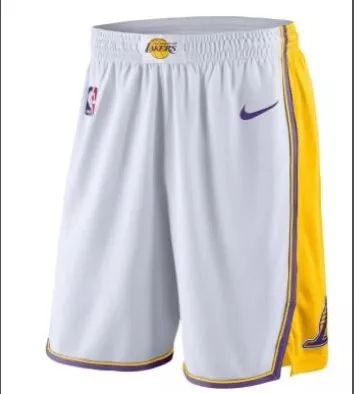 מכנס קצר - גופיית משחק NBA לוס אנג'לס לייקרס לבנה - קובי בראיינט